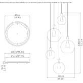 Lampa wisząca LED z mosiądzu i szkła Azinhaga