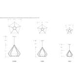 LED hanging lamp made of glass and steel Peque