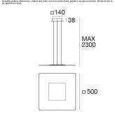LED hanging lamp made of glass and steel Patrauti