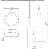 Mosiężna lampa wisząca LED Azinhaga