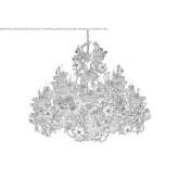 Wrought iron and porcelain chandelier Lazarevo