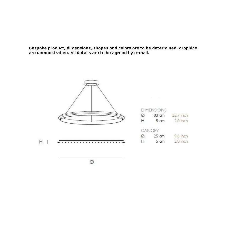 Metal LED hanging lamp with dimmable function Kainbach
