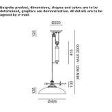 Adjustable LED hanging lamp made of Murano glass Tiffin