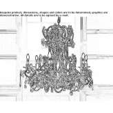 Wrought iron chandelier with crystals Queseria