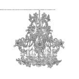 Wrought iron chandelier with crystals Arcelia