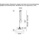 Adjustable LED hanging lamp made of Murano glass Tiffin