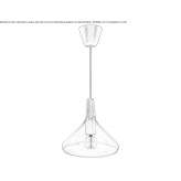 Dimmable glass and walnut pendant lamp Podvinje