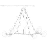 LED hanging lamp made of Murano glass Macae