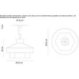 Lampa wisząca z rattanu i tkaniny żakardowej Yeste