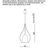 Lampa wisząca z dmuchanego szkła Mastacan