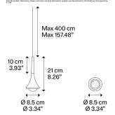 Aluminiowa lampa wisząca LED Tarleton