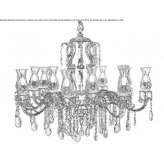 Brass LED chandelier with crystals Gonnoi