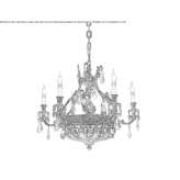 Brass LED chandelier with crystals Ksawerow