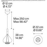 Lampa wisząca LED z dmuchanego szkła Tularosa