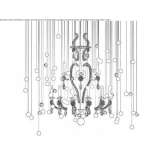 LED chandelier made of blown glass Renau