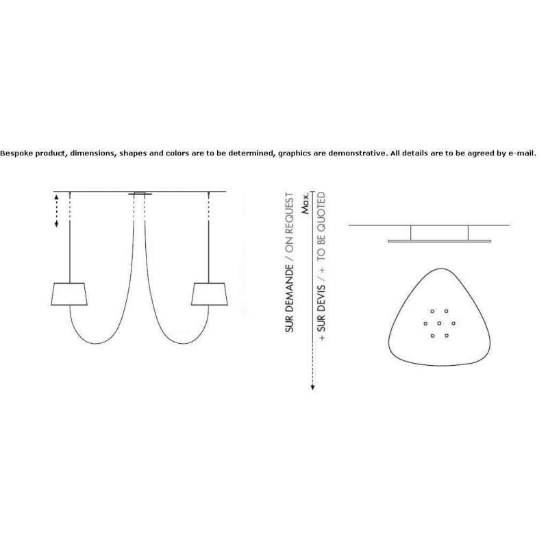 Fabric chandelier Pitelino