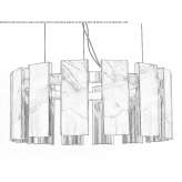 Aluminum and onyx pendant lamp Tataranu