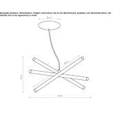 Lampa wisząca z metalu, malowana diodami LED Sutera