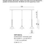 Lampa wisząca z dmuchanego szkła Komancza