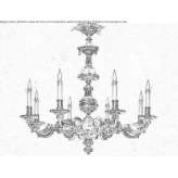 Bronze chandelier Gattico