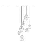 Glass LED hanging lamp in a modern style Montcuq