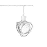 LED hanging lamp made of blown glass Bockenem