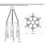 LED hanging lamp made of glass and brass Tuzser