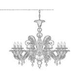 Murano glass chandelier Cimbro