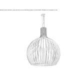 Wooden LED hanging lamp Goncelin