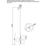 Lampa wisząca z metalu z kloszami z satynowego szkła Blauzac