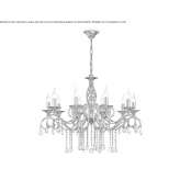 Metal chandelier with crystals Tubac