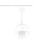 Metal hanging lamp with crystals Leache