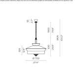 Lampa wisząca LED z tkaniny Stanley