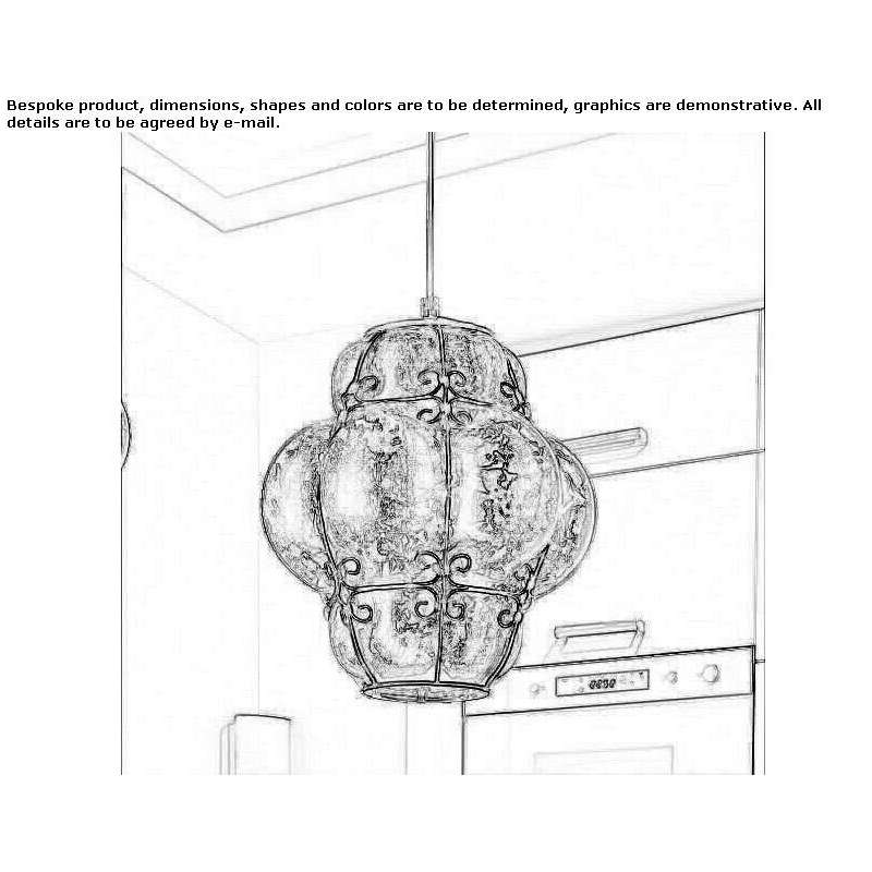 Lampa wisząca ze szkła Murano Ghaxaq