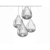 Pendant lamp made of blown glass Drzewica