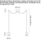 LED hanging lamp made of borosilicate glass Genille