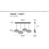 Lampa wisząca LED z anodyzowanego aluminium Lorain