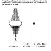 Lampa wisząca ze szkła Murano Sicuani