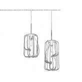 LED hanging lamp made of blown glass Arcevia
