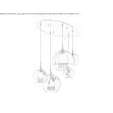 Metal hanging lamp with crystals Leache