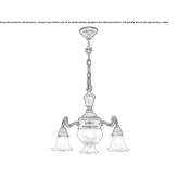 Handmade brass chandelier Grignano