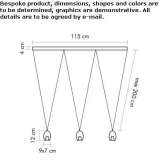 LED hanging lamp made of borosilicate glass Genille