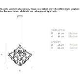 Niklowa lampa wisząca z kryształami Asfour Chioggia