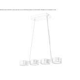 Metal LED hanging lamp Turt