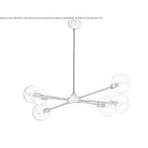 LED chandelier made of blown glass and metal Quilca