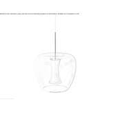 LED hanging lamp made of glass and aluminum Polle