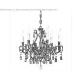 Chandelier in the color of old silver with rock crystals Nojorid