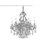 Gold French chandelier with Schoeler crystals Panqueba