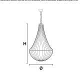 Chromowana lampa wisząca LED z kryształkami Palanca