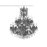 Gold French chandelier with Schoeler crystals Hurt